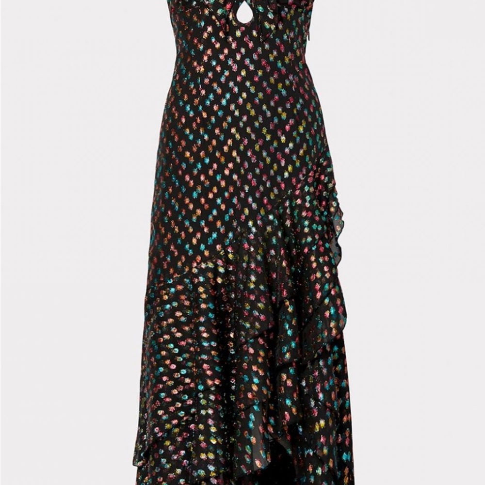 Milly metallic ruffle midi dress - tags still on